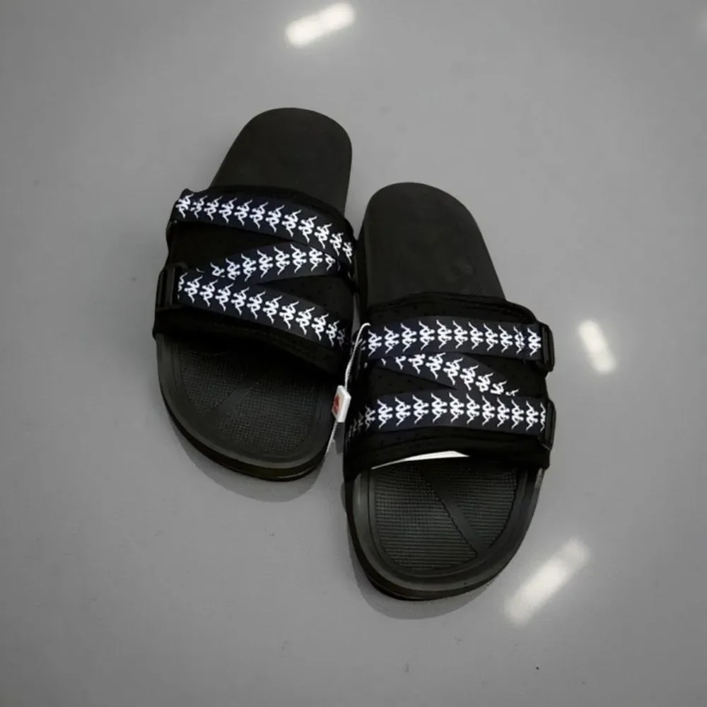 Kappa Slide Sandals Men's Size 5 Black Comfort Slides Streetwear Casual NWT